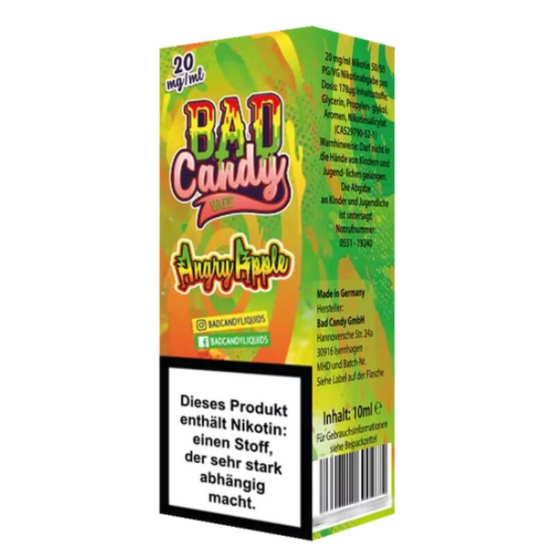 Angry Apple Nikotin Salz 20mg 10ml Bad Candy