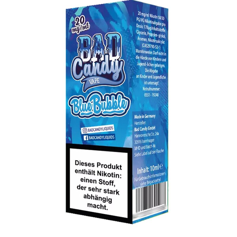 Blue Bubble Nikotin Salz 20mg 10ml Bad Candy