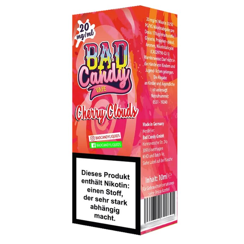 Cherry Clouds Nikotin Salz 20mg 10ml Bad Candy