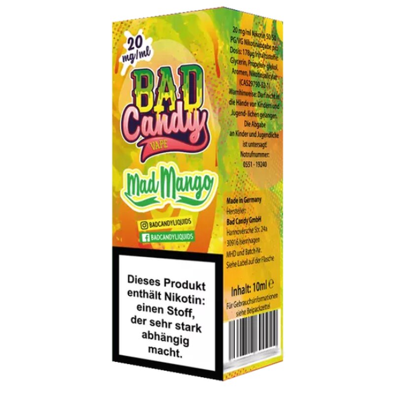 Mad Mango Nikotin Salz 20mg 10ml Bad Candy