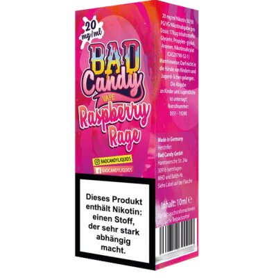 Raspberry Rage Nikotin Salz 20mg 10ml Bad Candy