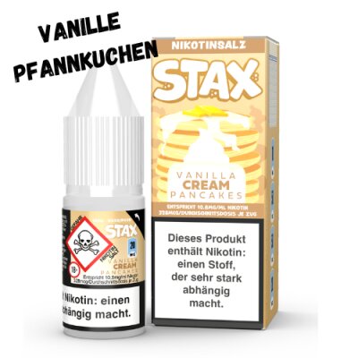 Vanilla Cream Pancakes Nikotinsalz Liquid 10ml Strapped Stax