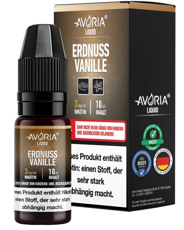 Erdnuss-Vanille Liquid 10ml Avoria 12mg