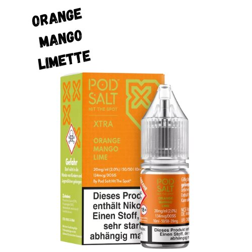 Orange Mango Lime Nikotinsalz Liquid 10ml Pod Salt XTRA 10mg