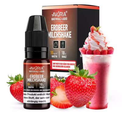 Erdbeer Milchshake Nikotinsalz Liquid 10ml Avoria