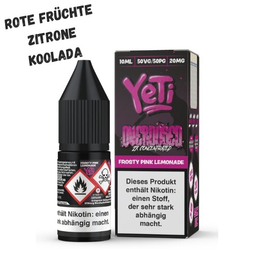 Frosty Pink Lemonade Nikotinsalz Liquid 10ml Yeti Overdosed 5mg