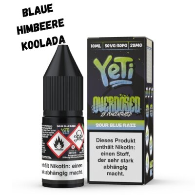 Sour Blue Razz Nikotinsalz Liquid 10ml Yeti Overdosed